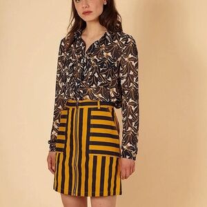 FRNCH Clotilda Woven Top in Blue